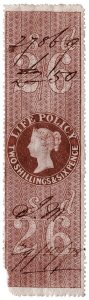 (I.B) QV Revenue : Life Policy 2/6d (1872)