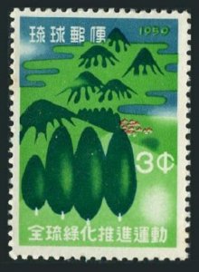 RyuKyu 56 two stamps, MNH. Michel 70. Trees and Mountains. 1959.