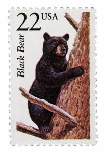 1987 22c Black Bear, North American Wildlife Scott 2299 Mint F/VF NH