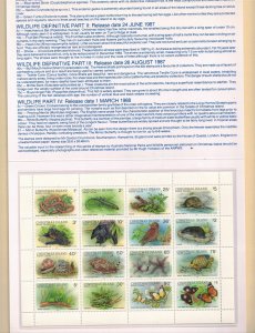 CHRISTMAS ISL. Sc 211a NH MINISHEET W/BOOKLET OF 1987 - ANIMALS - (WG03)