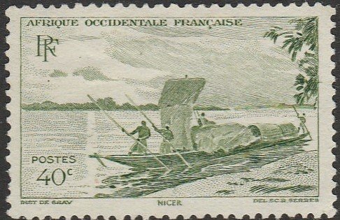 French West Africa, #38 Used From 1947