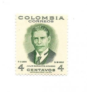 COLOMBIA 1949 JULIO GARAVITO ARMERO MATHEMATICIAN LIGHTLY HINGED SCOTT 573