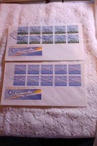 MARSHALL ISLANDS.1989.BOOKLETS.LOT OF 2 AIRMAIL DEFINITIVES FDC'S