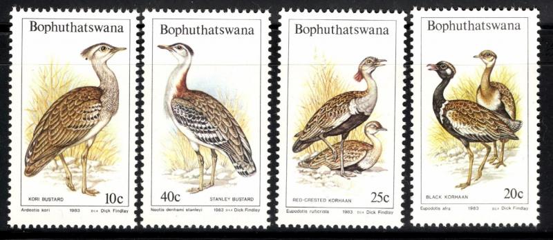 Bophuthatswana 1983 Birds Bustard Fauna Wildlife Animals Sc 112-15 MNH # 13215