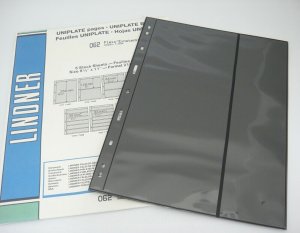 Lindner Uniplate Black Stock Sheets/ Stock Pages #062 Two Vertical Pockets