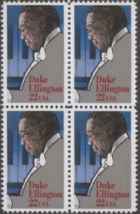 Scott # 2211 - Duke Ellington - Block Of 4 - MNH -1986