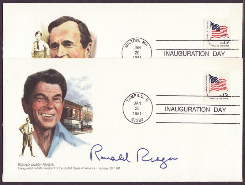 1618C Ronald Reagan Inauguration Fleetwood FDC pair