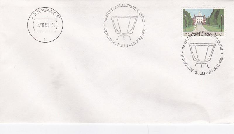 Netherlands 1981 9th world Music Concours Unadressed FDC VGC