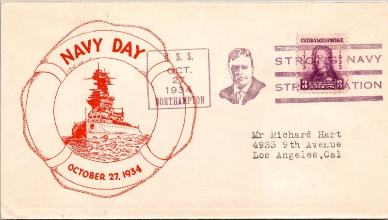 1934 Navy Day USS Southampton F35283 United States Stamp