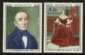 Monaco 1135-6 MNH Florestan I, Caroline de Lametz, Art, Paintings