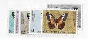 Papua New Guinea  Sc#213-222  butterflies set of 8 NH VF