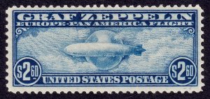 US Scott C15, 1930 Graf Zeppelin, $2.60 blue, H MINT