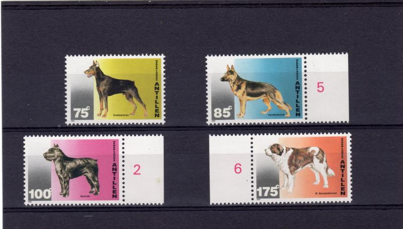 Netherlands Antilles 1995 Sc#740/743 DOGS Set (4) MNH