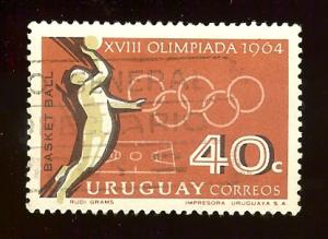 Uruguay 723 40c Basketball, 1965 used