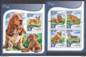 2017 Solomon Islands Dogs Domestic Animals Fauna #4682-86 1+1 ** Ls775