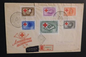 1957 Registered Airmail FDC First Day Cover Budapest Hungary to New York NY USA