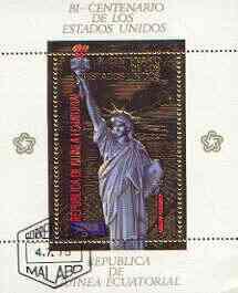 Equatorial Guinea 1975 USA Bicentenary perf sheetlet #1 c...