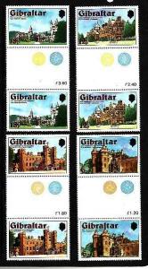 Gibraltar-Sc#365-8-unused NH set in gutter pairs[unusual]-Royal Houses-