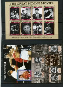 SIERRA LEONE 1993 SPORTS BOXING SHEET OF 8 STAMPS & 2 S/S MNH