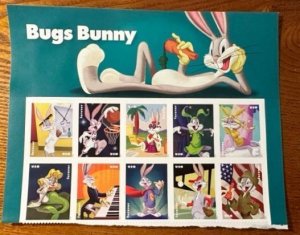 US # 5503a Bugs Bunny Block of 10 w/ header forever 2020 Mint NH