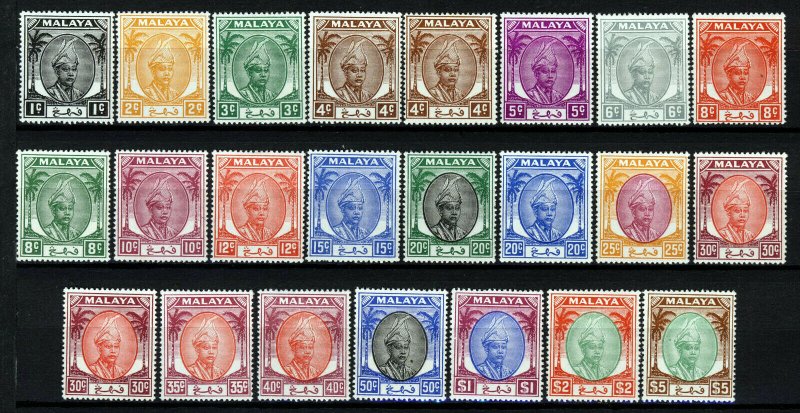 PAHANG MALAYSIA 1950-56 Full Sir Abu Bakar Set Perf 17½x18 SG 53 to SG 73 MINT