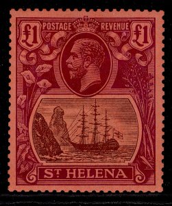 ST. HELENA GV SG96, £1 grey & purple/red, M MINT. Cat £450.