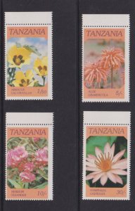 Tanzania   #315-318  MNH  1986  indigenous flowers