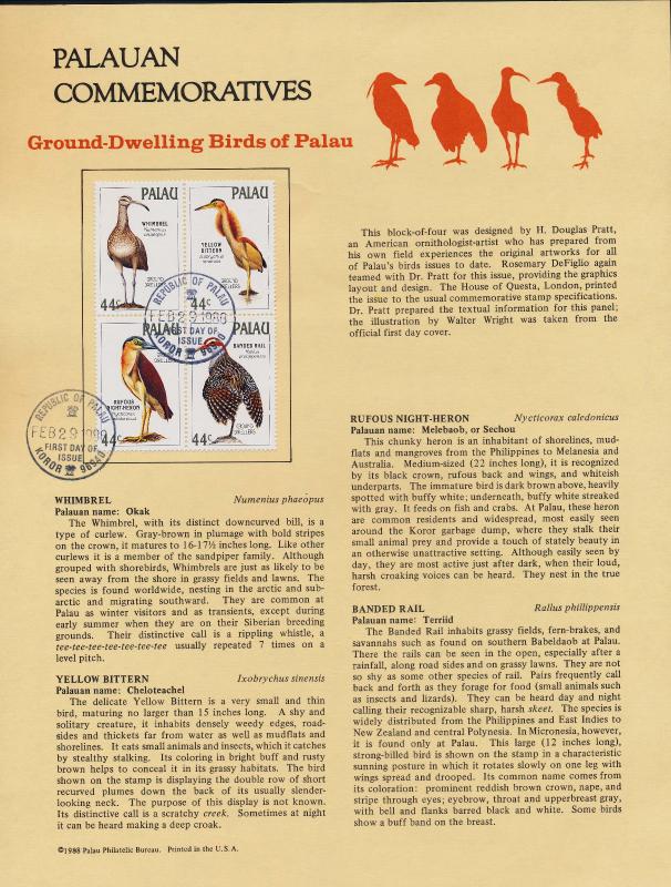 Palau 190a on Souvenir Page, Ground Dwelling Birds