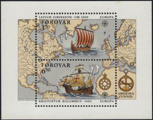 Faroe Islands - 1992 - Scott #238 - mint SS - Lief Eriksson