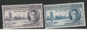 FALKLAND ISLANDS #1L9-10 MINT NEVER HINGED COMPLETE