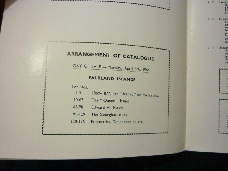 HARMER'S AUCTION CATALOGUE 1964 FALKLAND ISLANDS THE 'MD MAYALL' COLLECTION