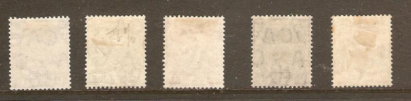 MALAYA - KELANTAN 1911 WATERMARK MULTIPLE CROWN CA VALUES TO 50c MINT HINGED