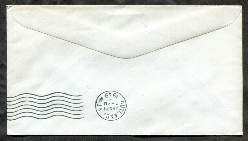 d68 - HPO Cover 1949 First Trip RUTLAND VT and ALBANY NY