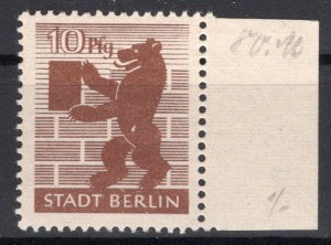 Soviet Zone OPD Berlin: Berlin Bear Plate Error MNH