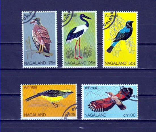 Nagaland, 1978 India Local. Birds issue. Canceled.  ^