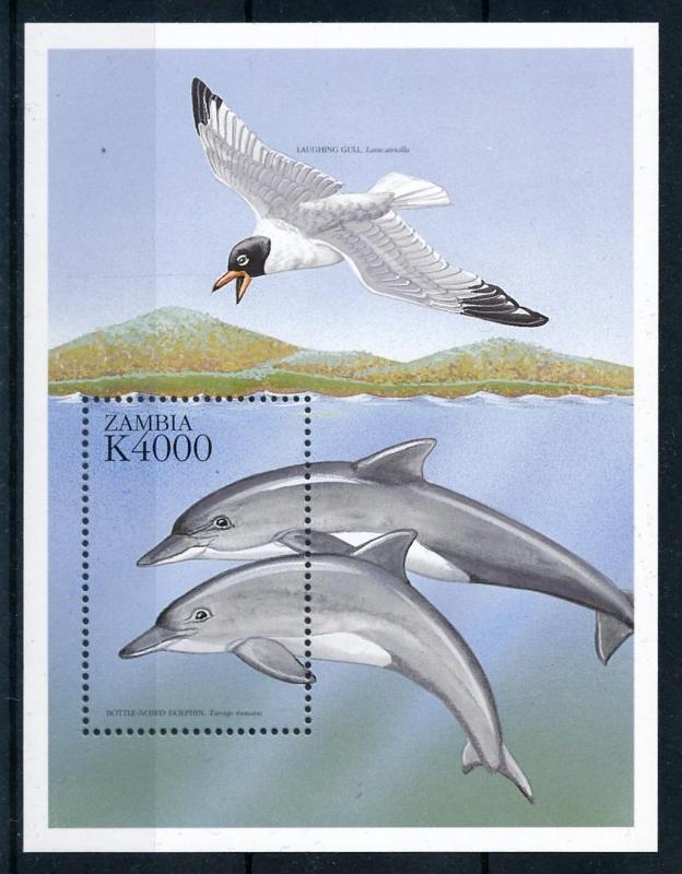 [92030] Zambia 1999 Marine Life Dolphins Sheet MNH