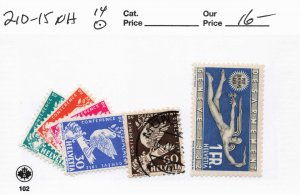 SWITZERLAND   210-15  MNH  14 USED