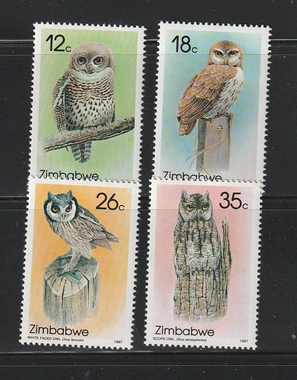 Zimbabwe 542-545 Set MNH Birds, Owls (C)