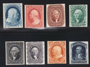 US 40P4-47P4 1857-1860 Issue Proofs on Card VF-XF SCV $580 (002)