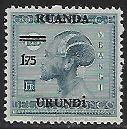 Ruanda-Urundi # 34 - Ubangi Man Ovpt/surcharged - MNH....{KZw4}