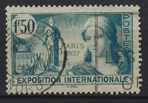 France # 324 Symbols of Exhibition & Paris Used