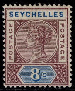 SEYCHELLES QV SG3, 8c brown-purple & blue, M MINT. Cat £20.