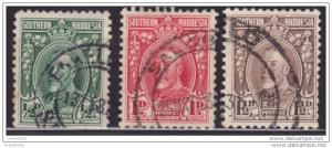 Southern Rhodesia 1931-37, King George V, Scott# 16-18, used