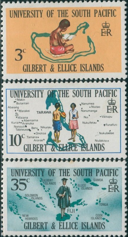 Gilbert & Ellice Islands 1969 SG154-156 South Pacific University set MNH