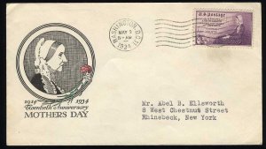 United States First Day Covers #737-38, 1934 3c Mothers of America, D.E. Schu...