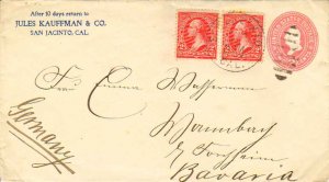 United States California San Jacinto 1900 duplex  2c Washington First Bureau ...