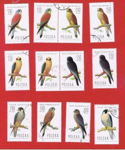 Poland #2074-2081 VF used  Falcons   Free S/H