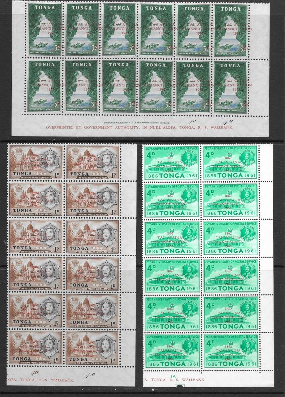 Tonga 119-26 MNH cpl sets x 12, f-vf, see desc. 2018 CV$ 104.40