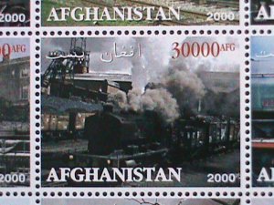 AFGHANISTAN-STAMP-2000 CLASSIC TRAINS  - MNH STAMP SHEET RARE