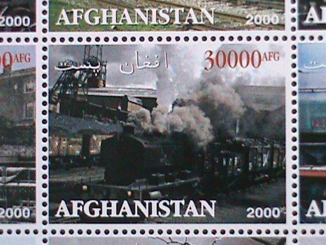 AFGHANISTAN-STAMP-2000 CLASSIC TRAINS  - MNH STAMP SHEET RARE